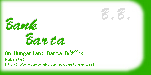 bank barta business card